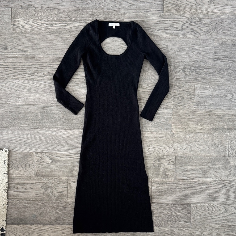 🌼WAYF🌼 Black Long Sleeve Cut-Out Dress - Picture 2 of 13